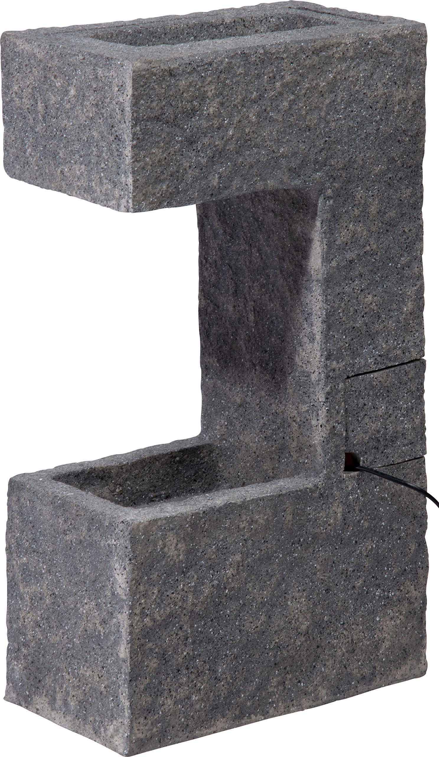 dobar® 96170e Ceres Design fontanna ogrodowa, duża, oświetlenie LED, wodospad, żywica poliestrowa, fontanna do ogrodu, na taras, balkon, 37,5 x 20,5 x 70 cm