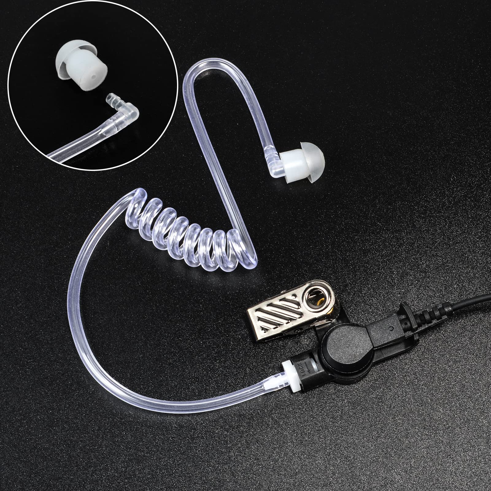 HYS Auricolare compatibile con Motorola Multi-Pin Radio DP2000 DP2400 DP2600 DP3441 DEP550 XPR3300 MTP3250 XiR P6600 Walkie Talkie, con microfono, tubo d'aria acustico nascosto (Tipo 1)