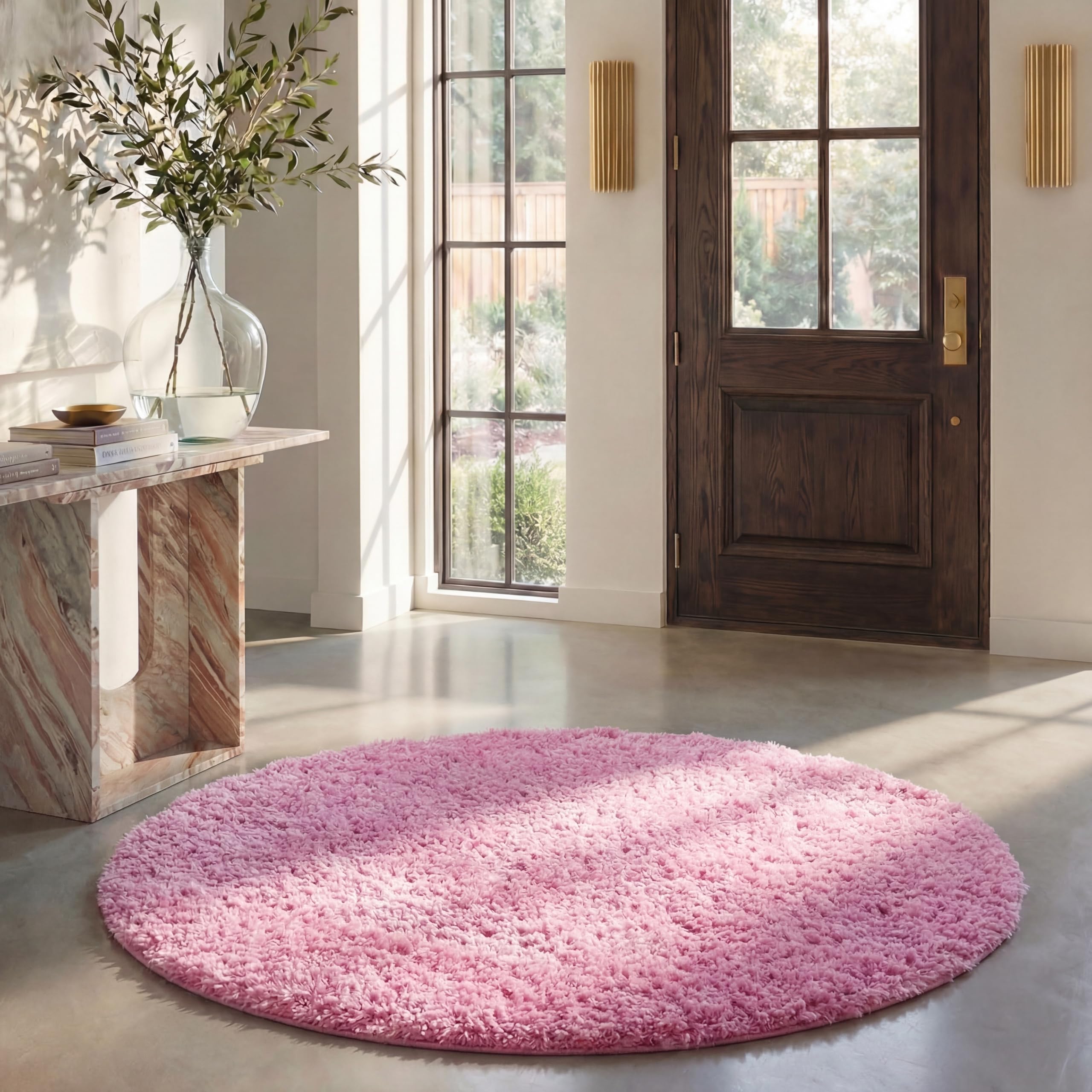 Safavieh August Shag Collection Shaggy Rug for Living Room Dining Room Bedroom Short Pile Pink 4ft x 4ft