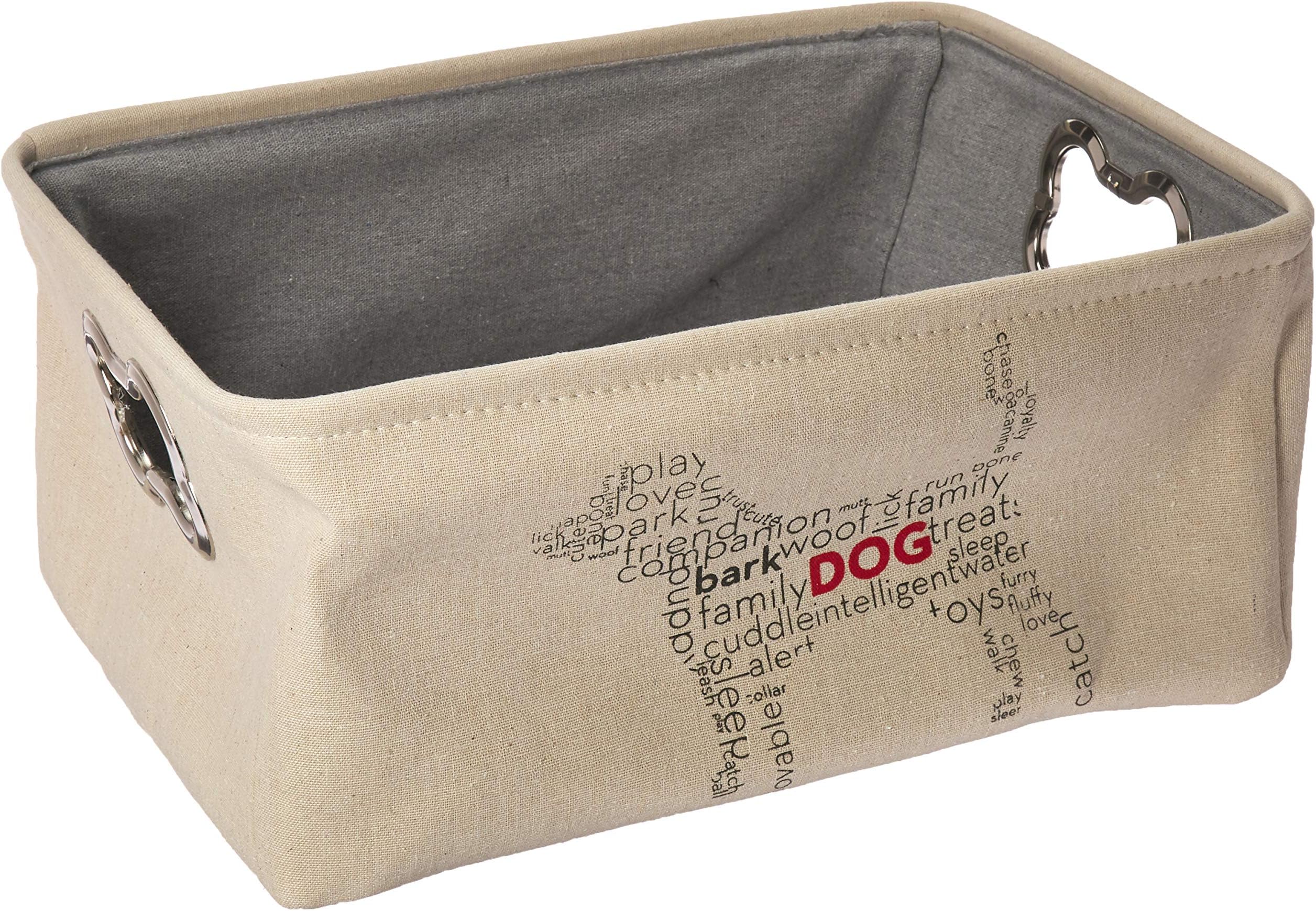 Winifred & Lily Pet Toy Box, Storage Bin with Handles, Pet