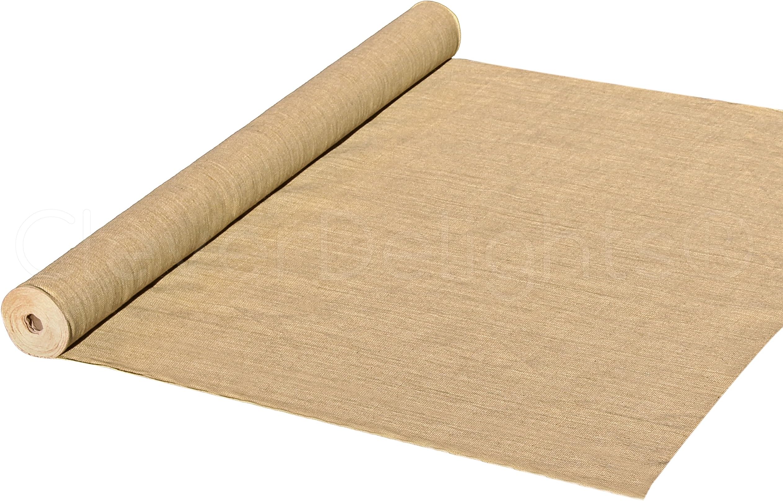 CleverDelights 60" Premium Burlap Roll - 20 Yards - No-Fray Finished Edges - Natural Tight Weave Fabric
