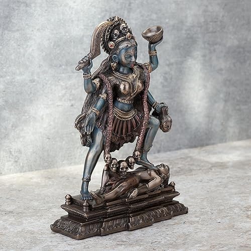 Miniatura 5 de Veronese Design 7 34 pulgadas Kali diosa hindú de pie en Lord Shiva resina fundida en frío bronce acabado estatua