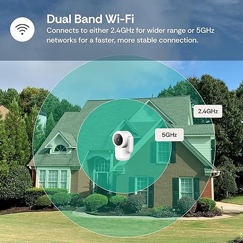 Miniatura 3 de Luna 2K Cámaras interiores para seguridad del hogar, WiFi de 2.4 GHz y 5 GHz, inclinación panorámica de 360 grados, foco integrado, seguimiento