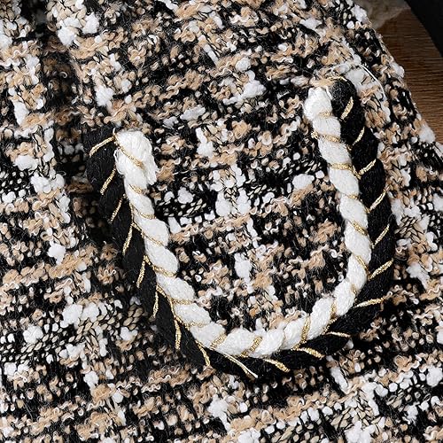 Miniatura 5 de Kupretty Conjunto de minifaldas de punto sólido con cuello alto y botones a cuadros para bebé niña