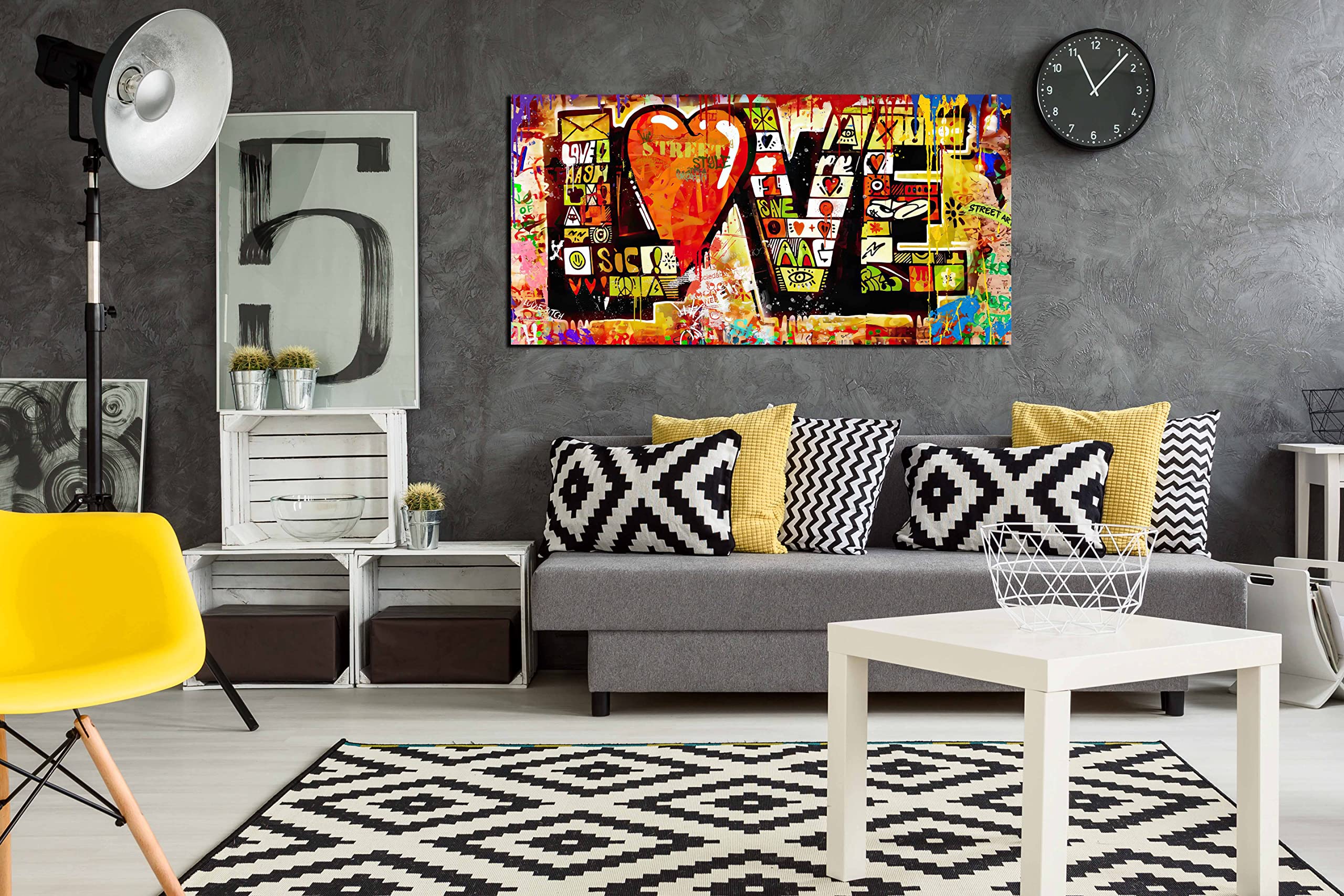 ZHAOSHOP Baum-Wandbild – Graffiti-Design Auf Leinwand, 101,6 X 50,8 Cm, Fertig Zum Aufhängen