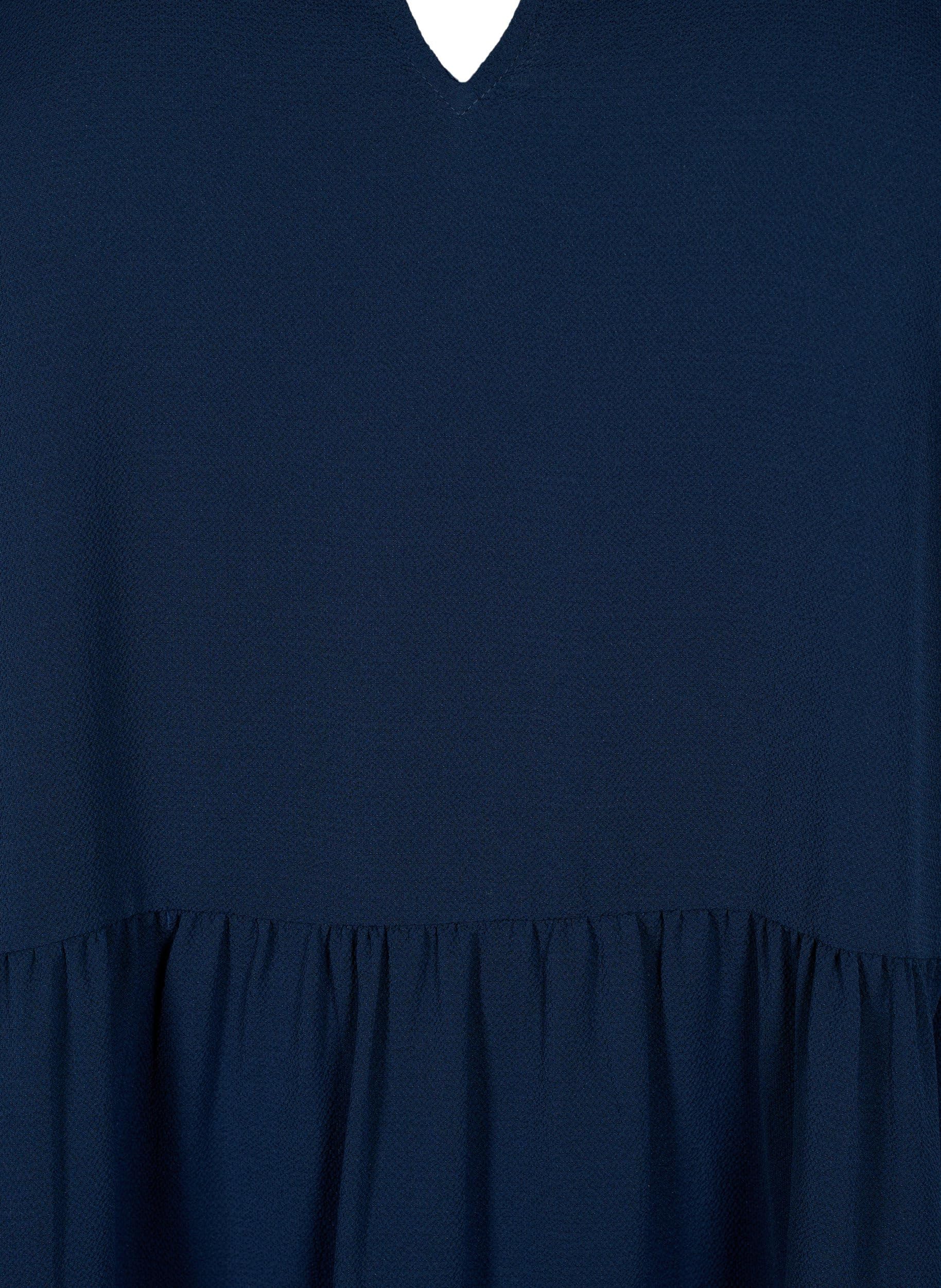 Zizzi Robe ample à manches courtes et col en V pour femme, grandes tailles, tailles 42-60
