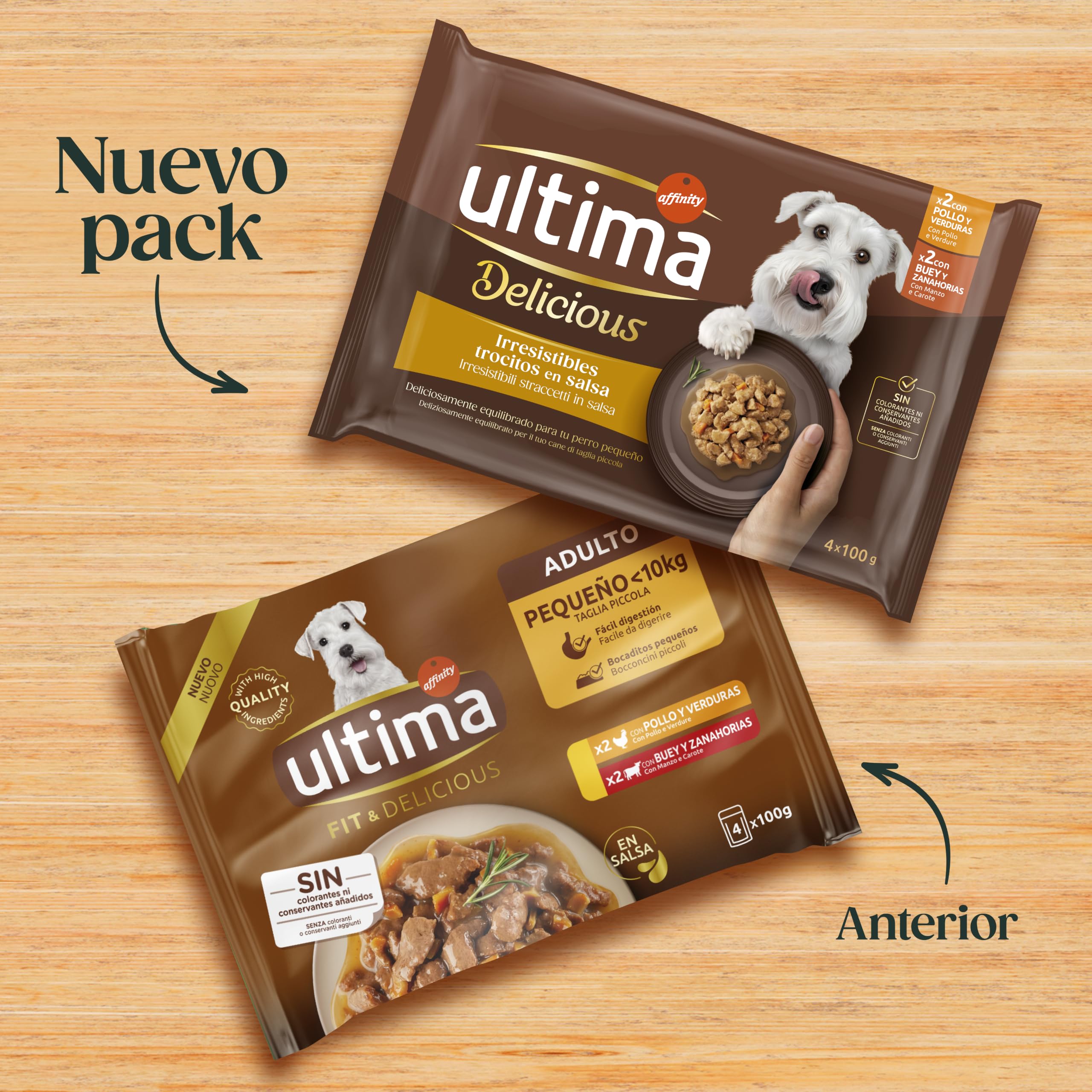Ultima Fit & Delicious Comida húmeda para Perros Mini con Pollo/Buey 44 x 100g
