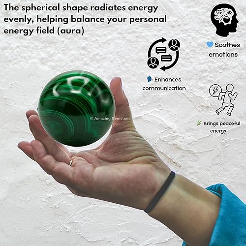 Vista 306 de Amazing Gemstone Black Tourmaline Crystal Ball with Stand - 2" Inches Crystal Sphere Meditation Balls for Witchcraft and Decorative Balls