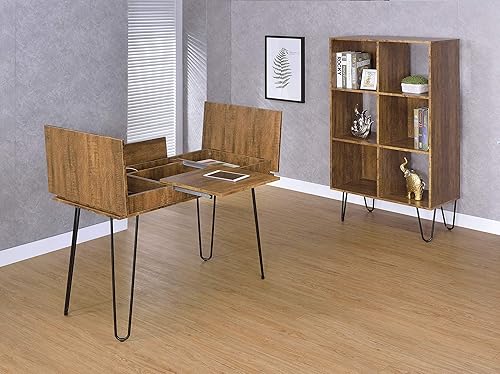 Miniatura 8 de Coaster Home Furnishings Sheeran - Escritorio de 4 almacenamientos ocultos color ámbar 4725 pulgadas de profundidad x 235 pulgadas de ancho x 30