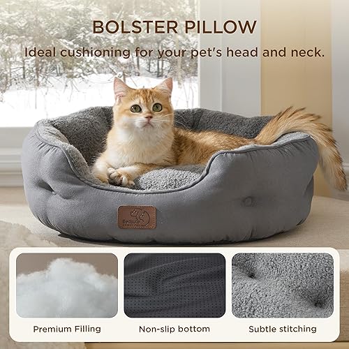 Miniatura 177 de Bedsure Camas lavables para perros, camas redondas con parte inferior antideslizante para gatos de interior, cachorros y gatitos, 20 pulgadas, gris