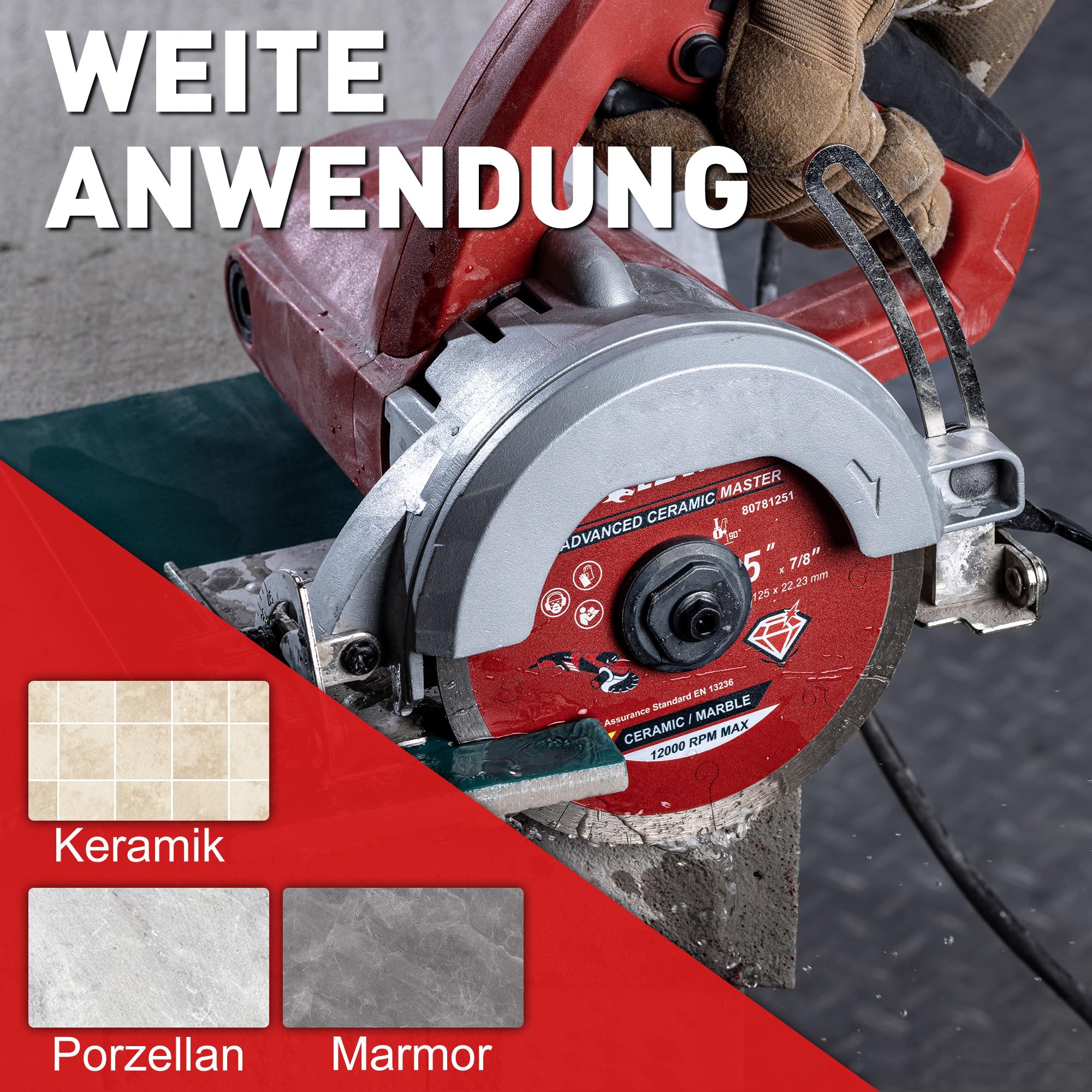 EZARC Super cienka diamentowa tarcza do cięcia 125 mm.