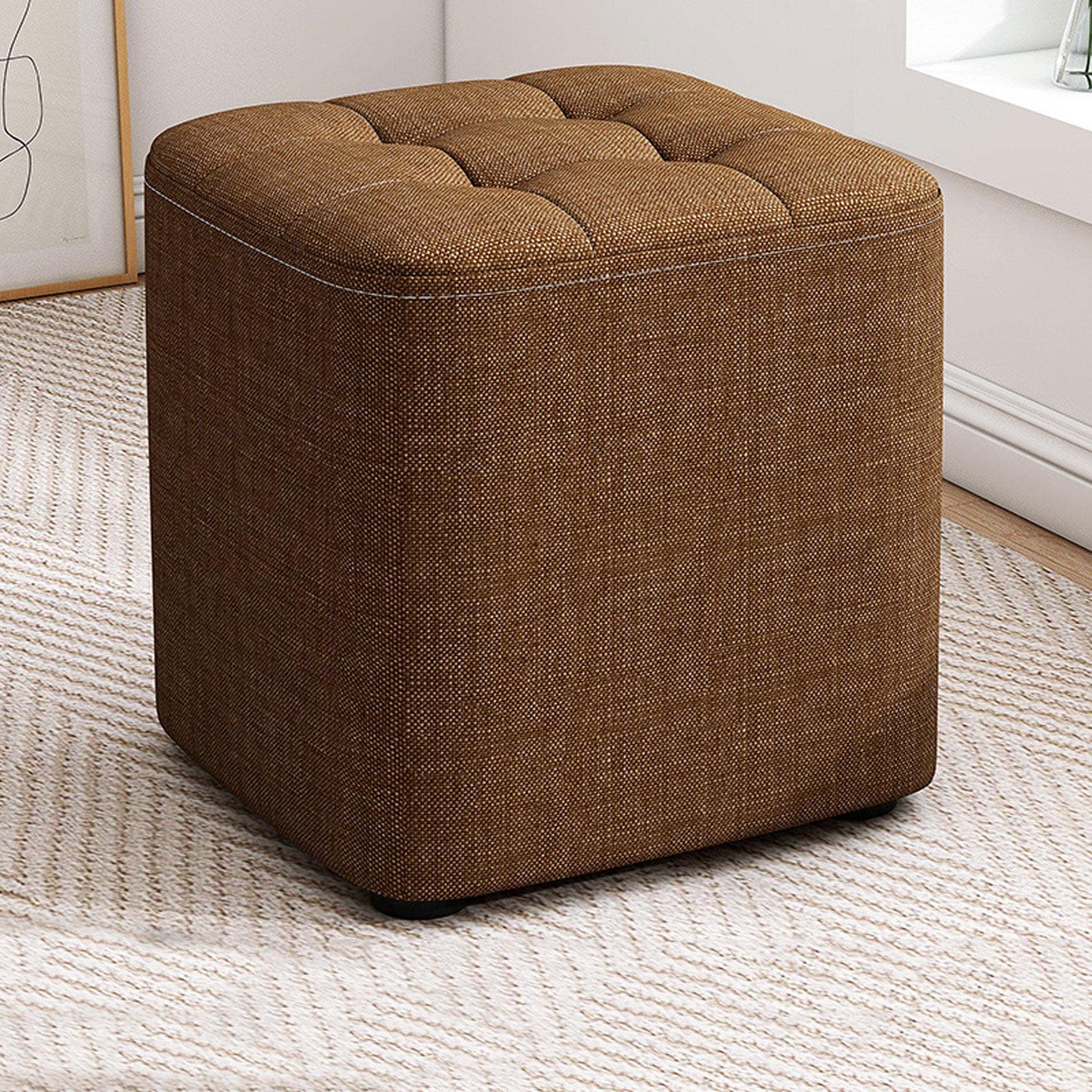Repose-pieds pour la chambre et salon : tabouret à langer doux en lin