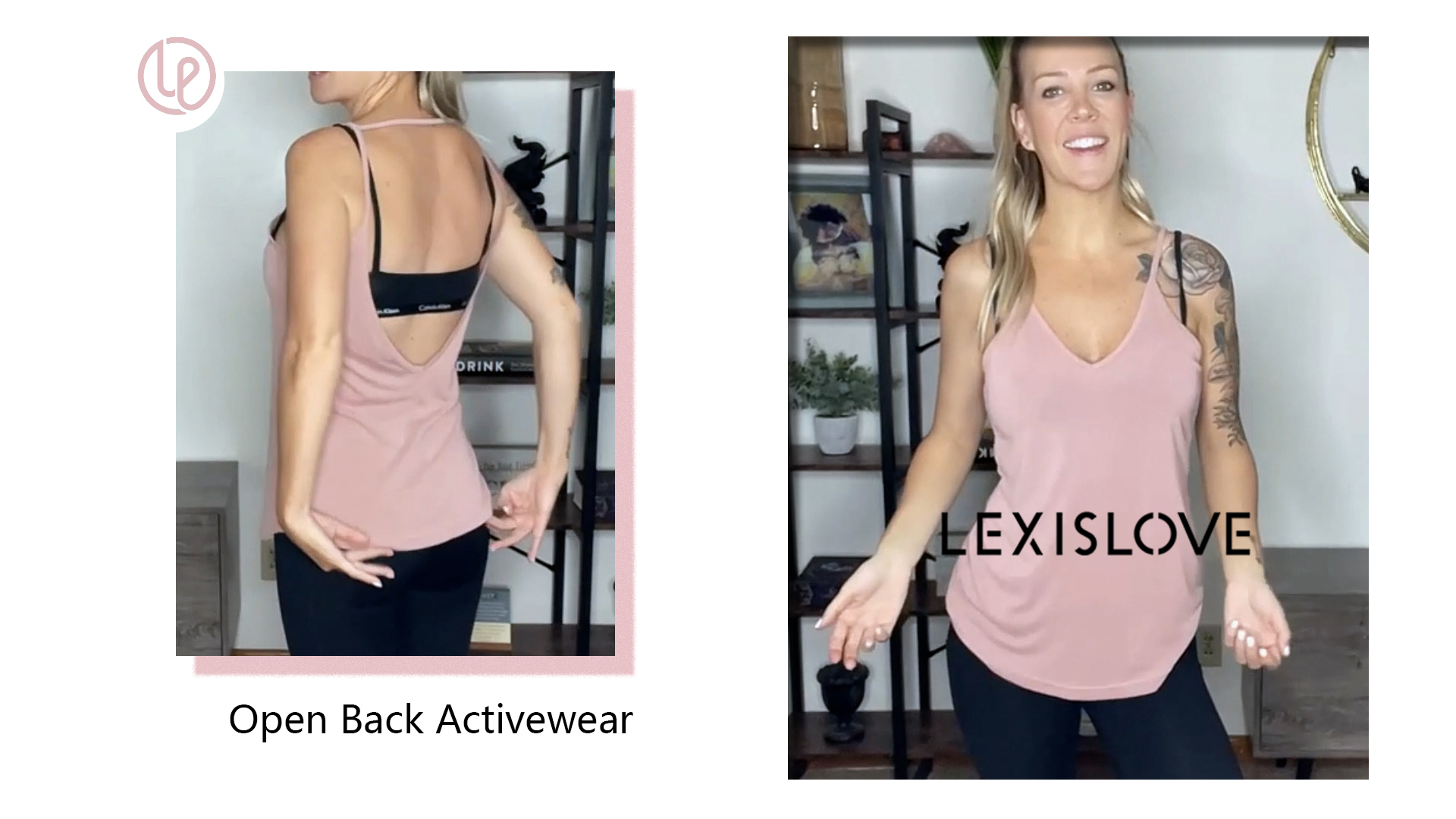 LEXISLOVE Womens Summer Workout Tank Tops Sexy Open Back Backless