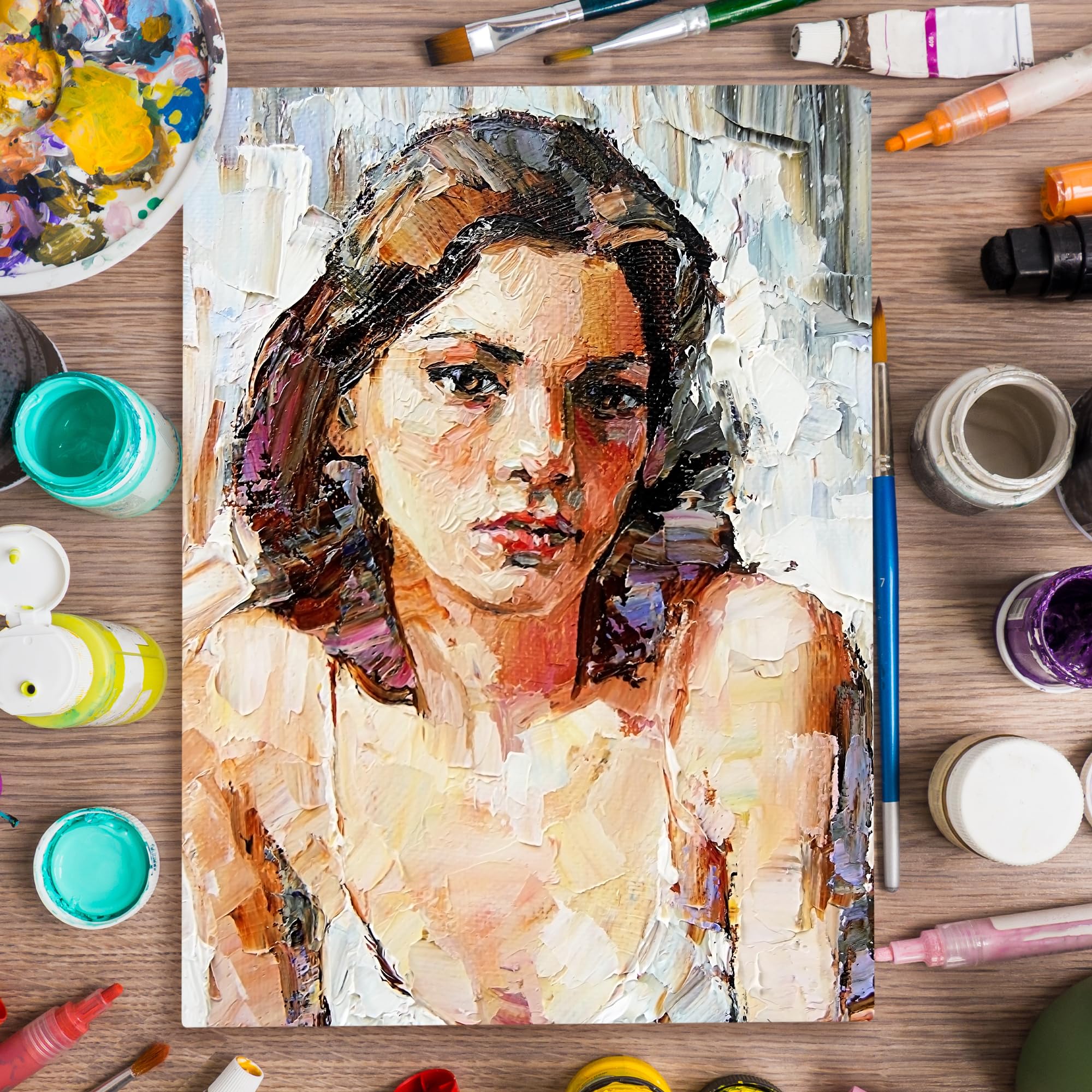 FIXSMITH Stretched White Blank Canvas - 16 x 20 Inch,Pack of 6