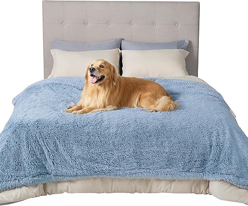 Miniatura 5 de Bedsure Mantas impermeables para perros grandes  Manta calmante de gatos para cama, protector lavable, manta larga de piel sintética para cachorros,