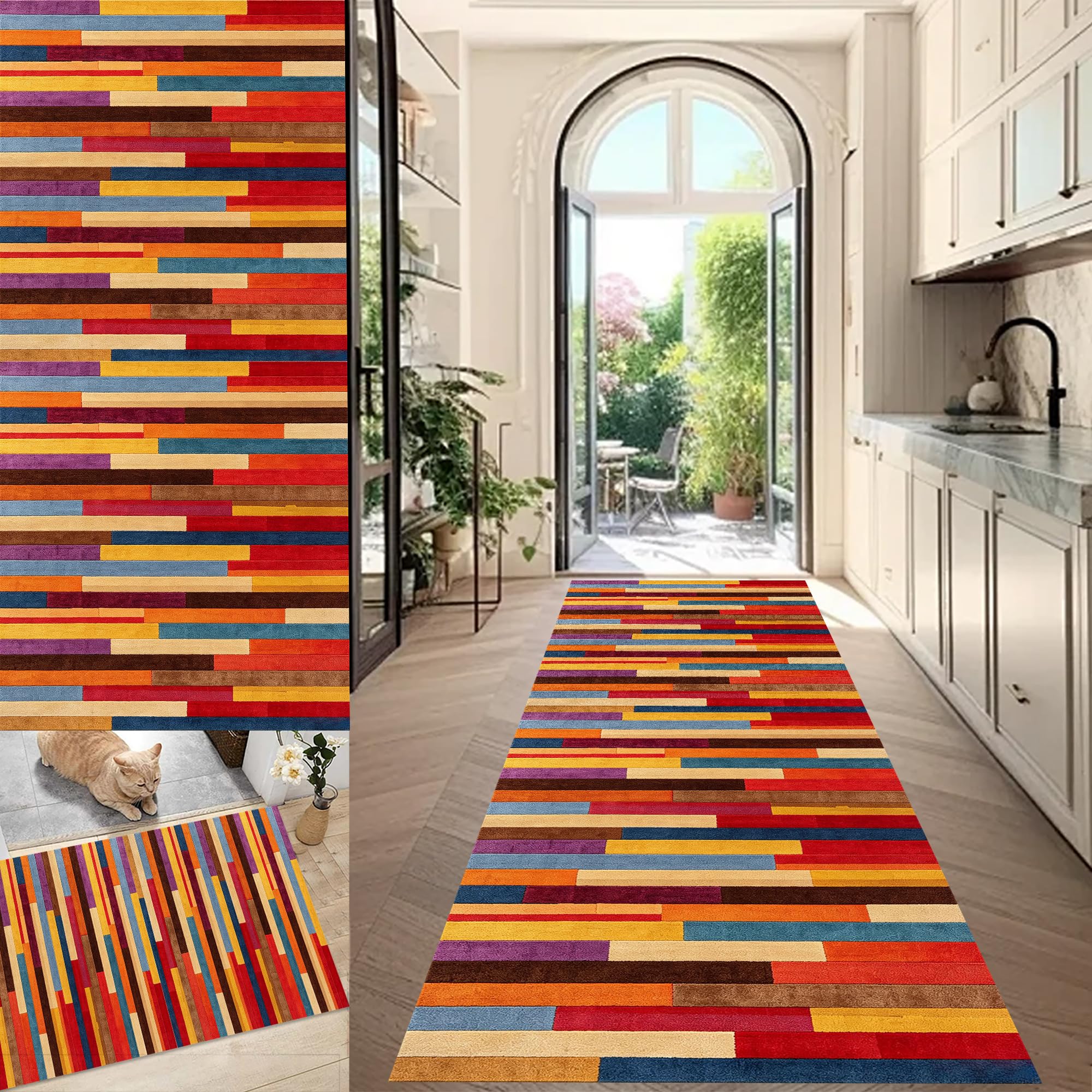 Tapis de couloir long antidérapant tapis cuisine devant évier lavable