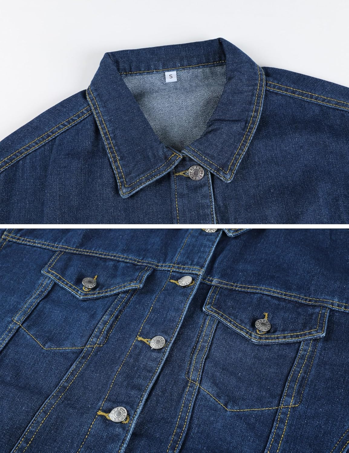 Omoone Women’s Oversized Mid Long Denim Jacket Jean Biker Coat