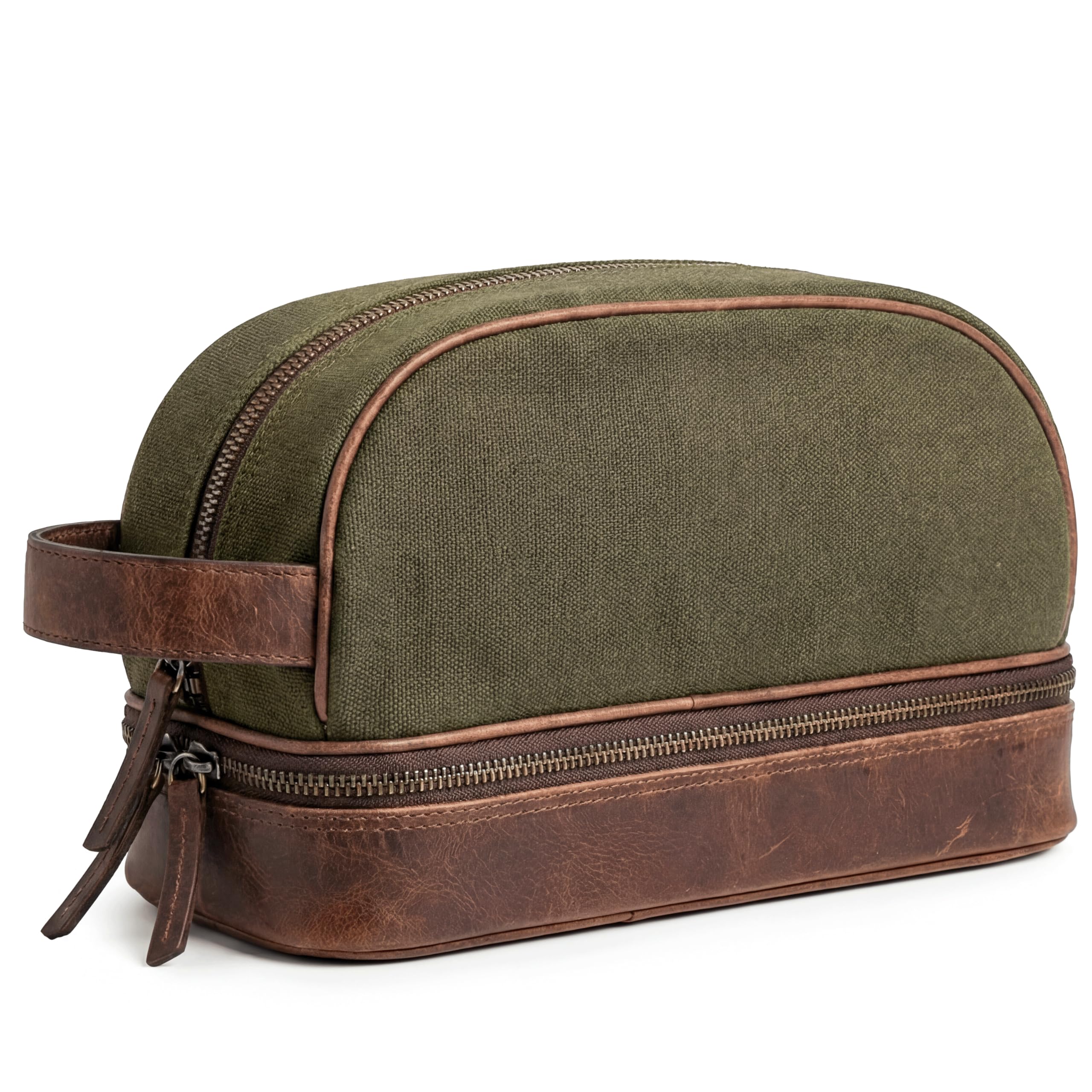 SID & VAIN® borsa toiletry vera pelle CARTER borsetta necessaire Toilette pochette beauty case da Viaggio uomo donna verde prodotto artigianale