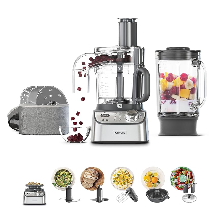 Immagine del prodotto Kenwood Robot da cucina MultiPro Express Weigh FDM71.960SS con 9 Accessori Dedicati, Bilancia Digitale Integrata, Capacità 3L, Velocità Regolabile con Funzione Pulse