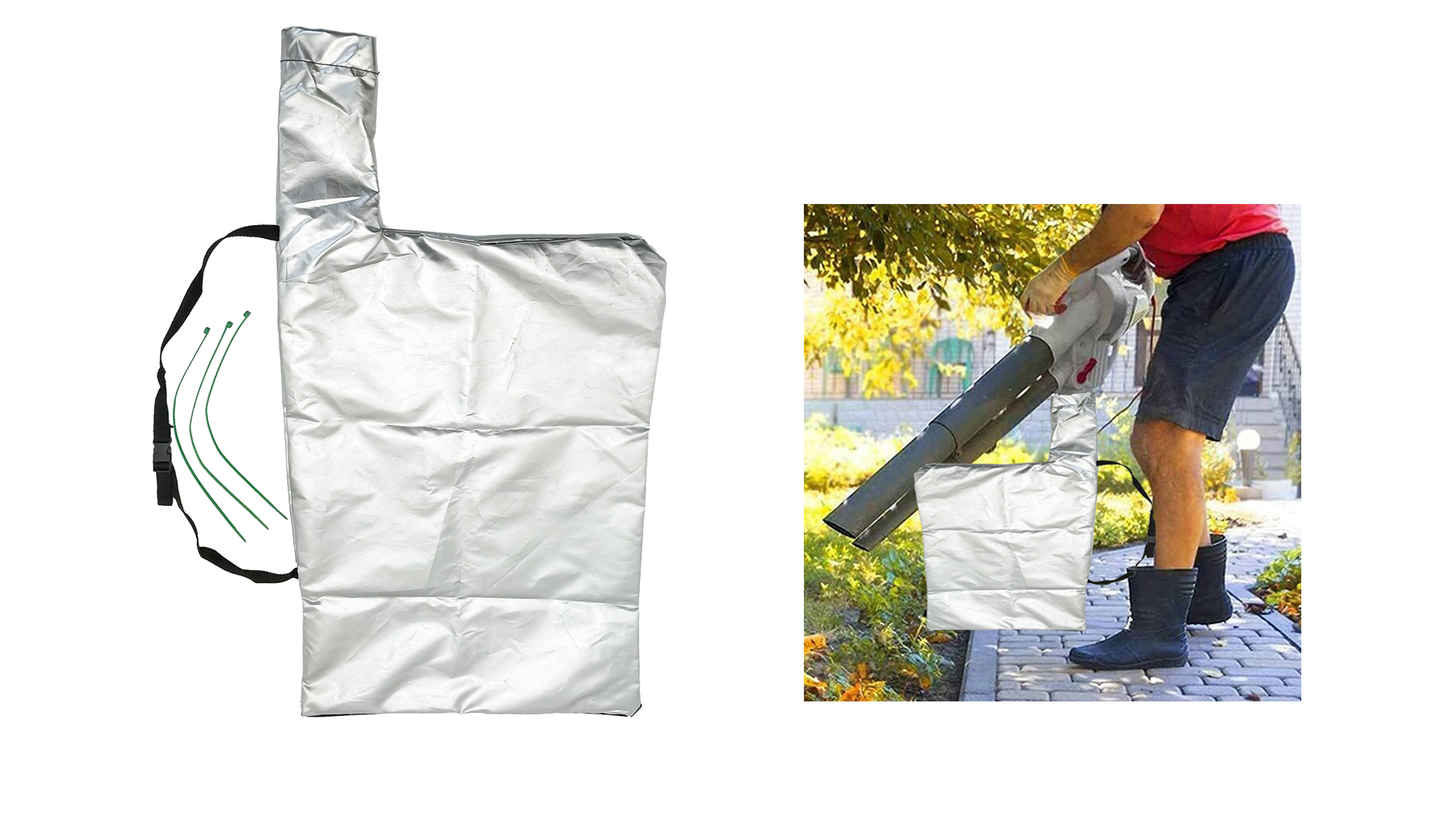 Sacca Soffiatore Foglie Universale Con Cerniera | Sacchetto Raccolta Foglie Per Giardino - Foto 4