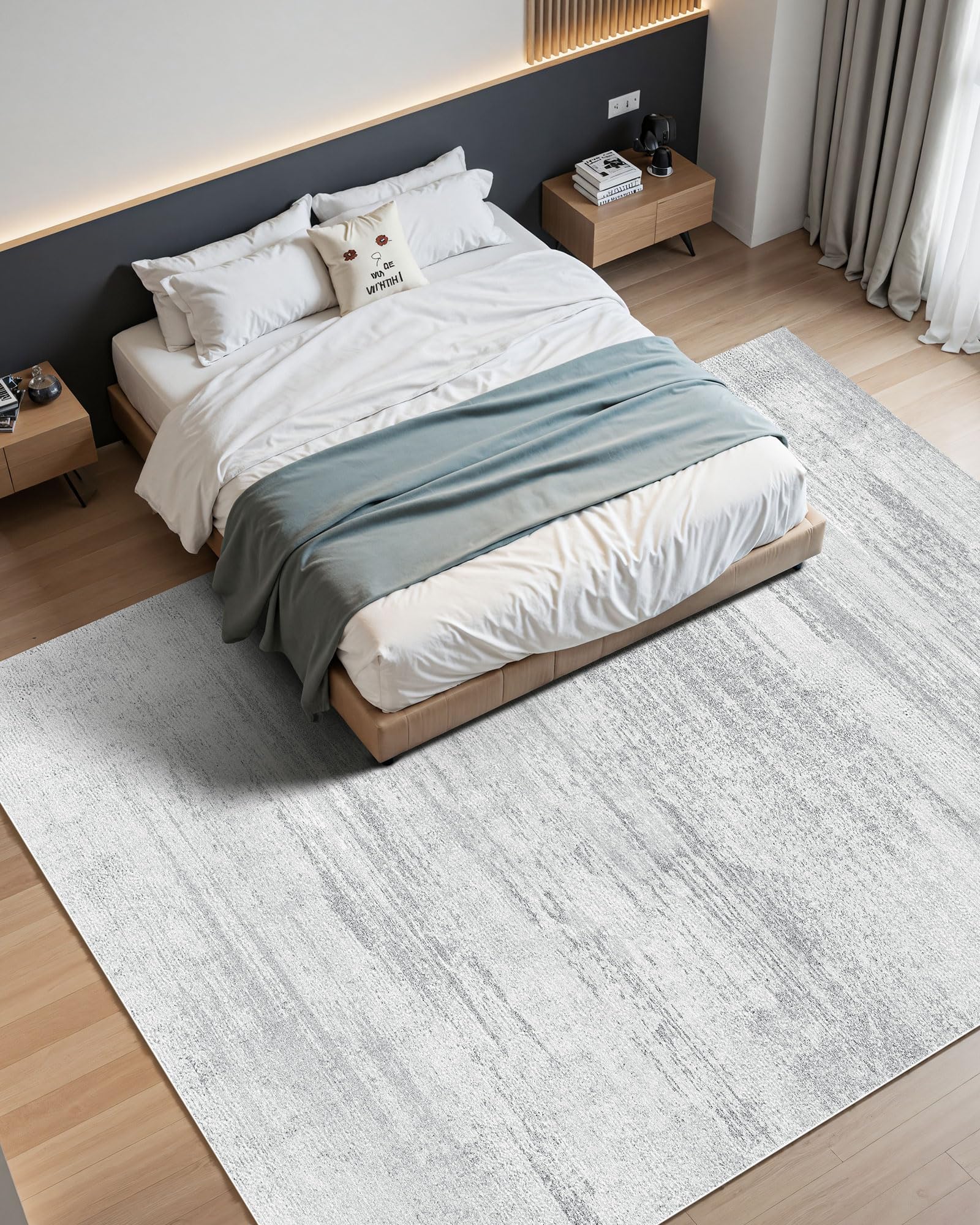 VEVOR Tappeto Grande per Salotto 3048 x 4267 mm Lavabile, Tappeto da Interno per Soggiorno, Antiscivolo e Antistrappo, per Animali Domestici e Bambini, per Camera da Letto, Cameretta, Ufficio, Grigio
