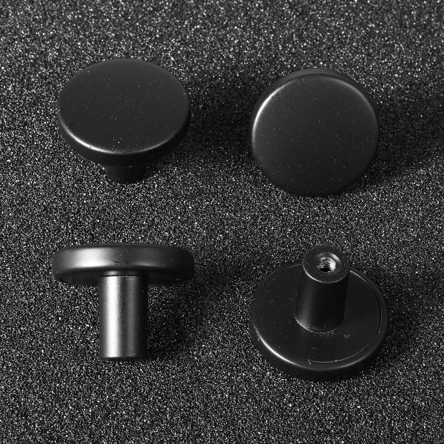 36 Pack Black Cabinet Knobs, Matte Black Zinc Alloy Drawer Pulls, 1-1/5 Inch Round Kitchen Hardware for Dresser, Wardrobe, Closet, and Bathroom Furniture