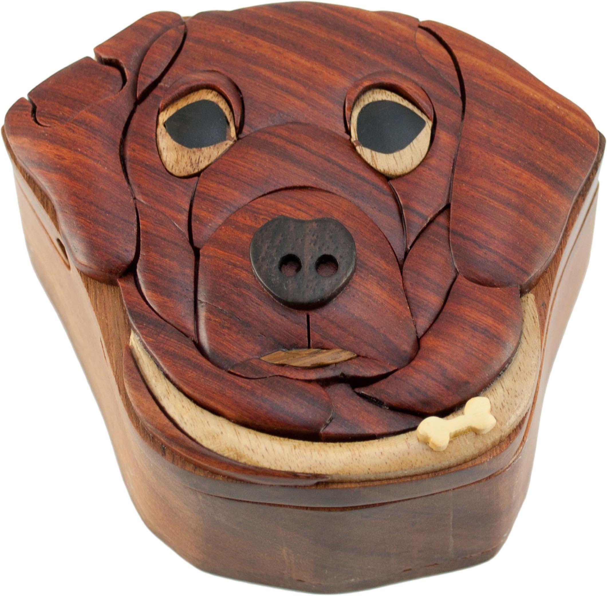Dog - Wooden Puzzle Box - Handcrafted with hidden compartment