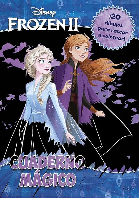 Portada de Frozen 2. Cuaderno Magico: 20 Dibujos para Rascar y Colorear