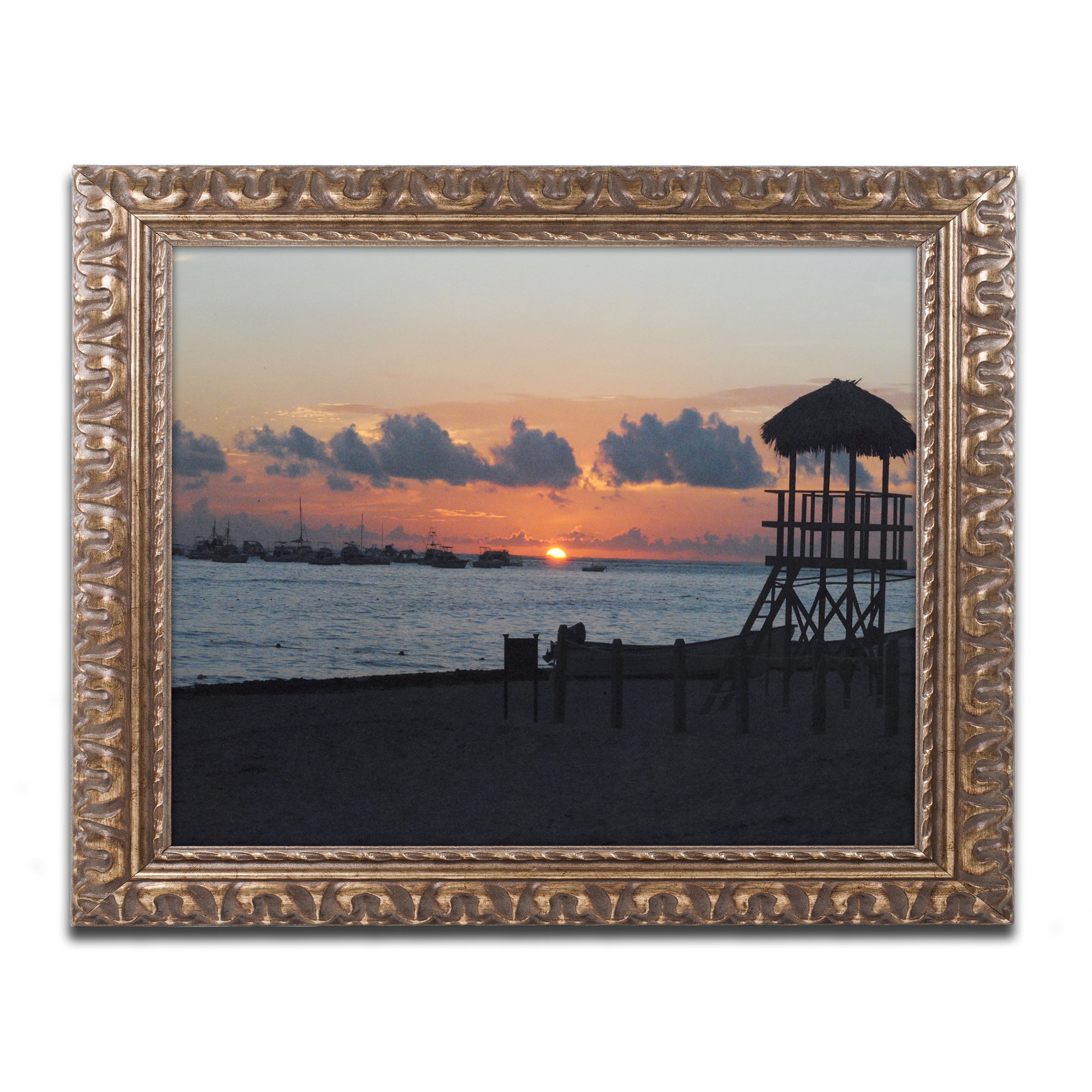 Me Ke Aloha Pumehana by Monica Mize Ornate Frame, 16" x 20", Gold Ornate Frame
