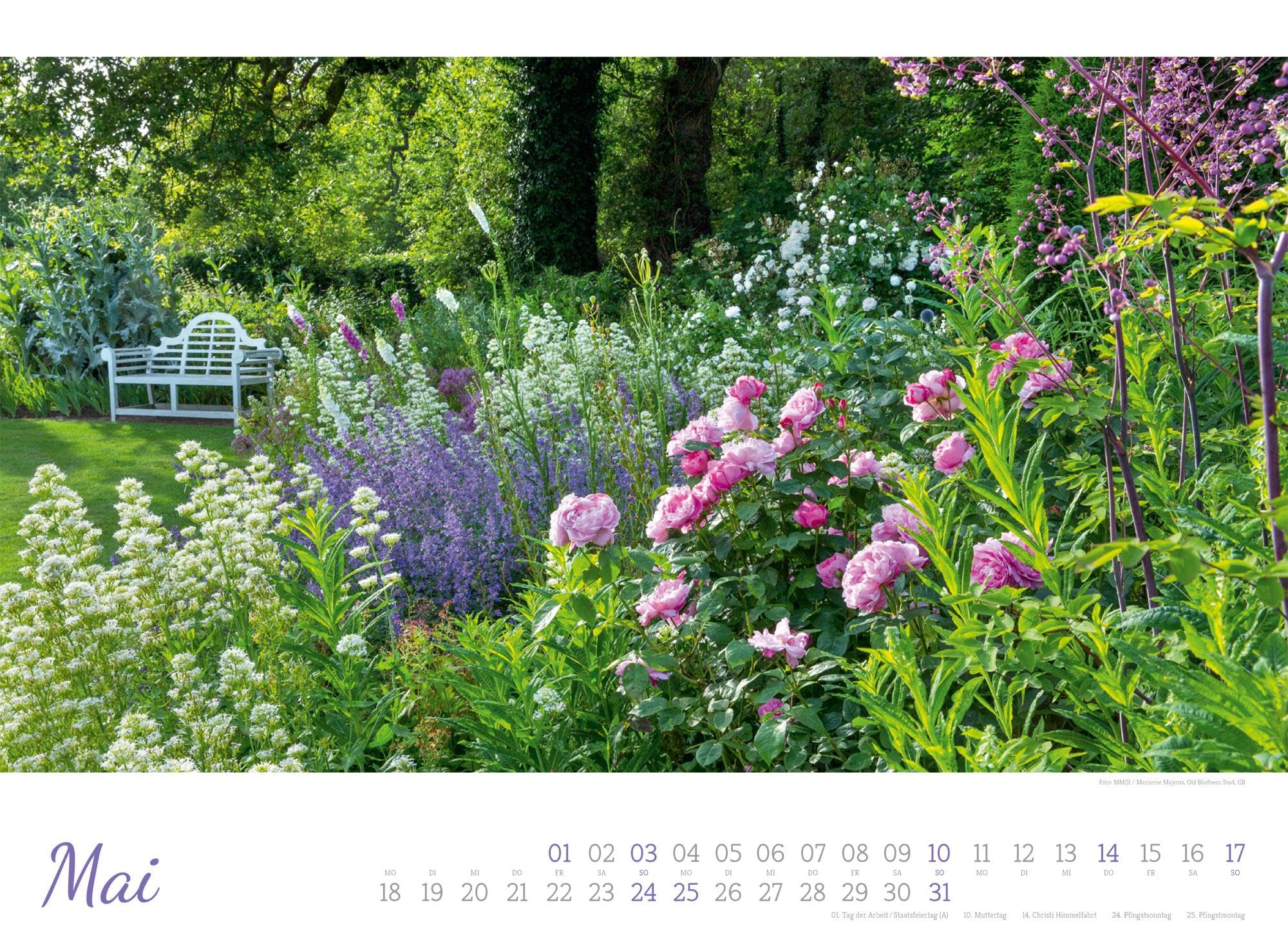 Zauberhafte Landgärten Kalender 2026 | Stimmungsvoller Garten-Kalender im Querformat (45x33 cm) | Für Hobby-Gärtner:innen und Blumen-Fans