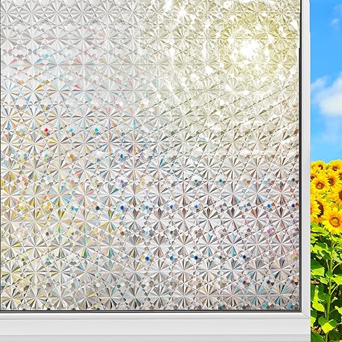 Miniatura 7 de Película 3D de diamante para ventana con herramienta de instalación, película de privacidad para ventana de vitral, película de privacidad de 17.7 x