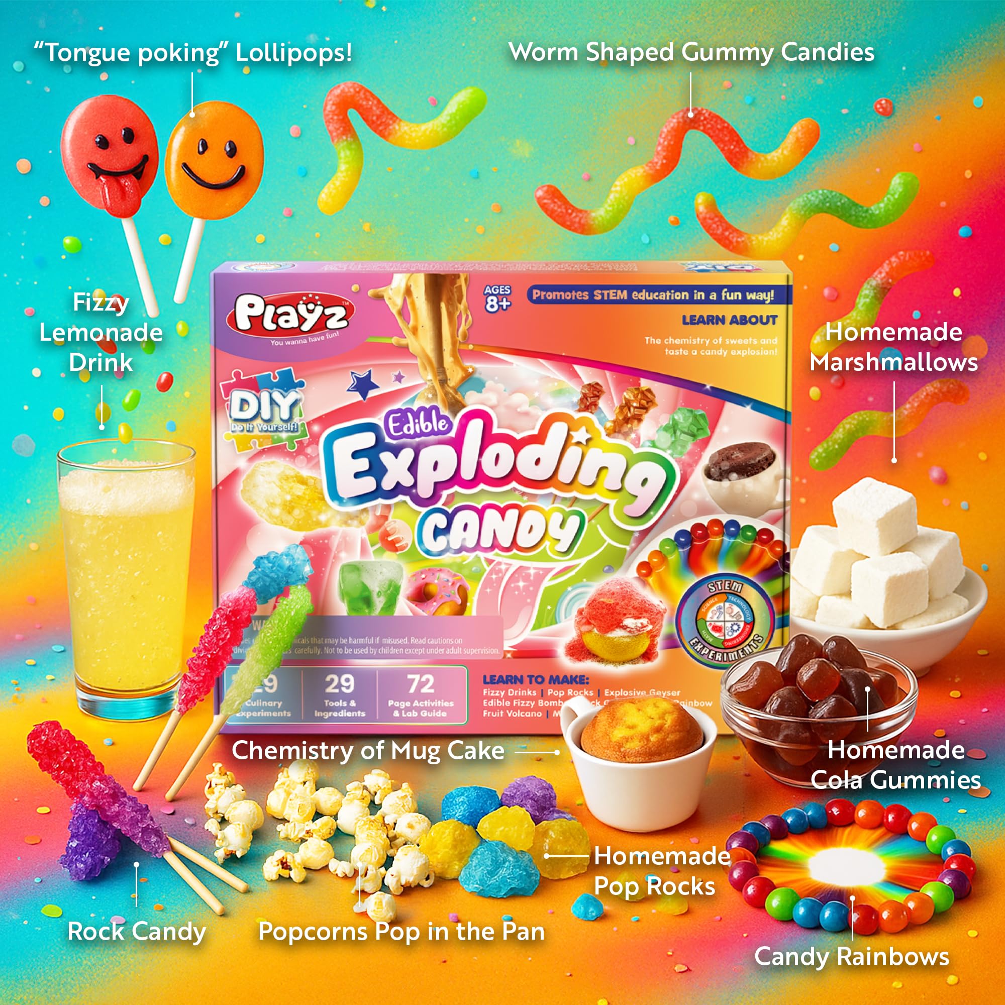 Amazon.com: Playz Edible Exploding Candy Making Kit for Kids Age 8