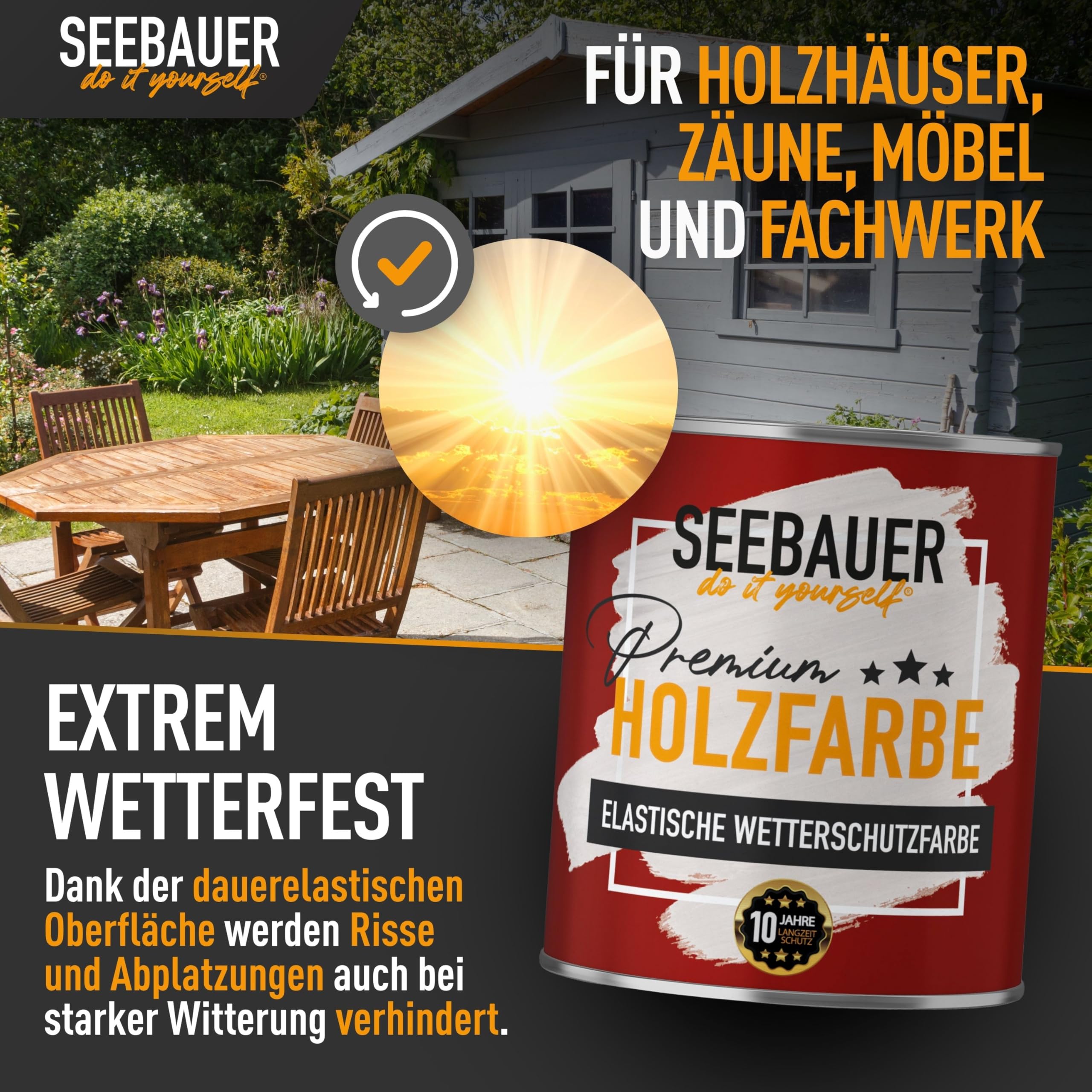 Holzfarbe Grün 750ml für Innen & Außen (No. 760 Nordic Wood) Hoch deckende Wetterschutzfarbe - 10 Jahre Langzeitschutz für Gartenhäuser, Holzzäune & Holzverkleidungen