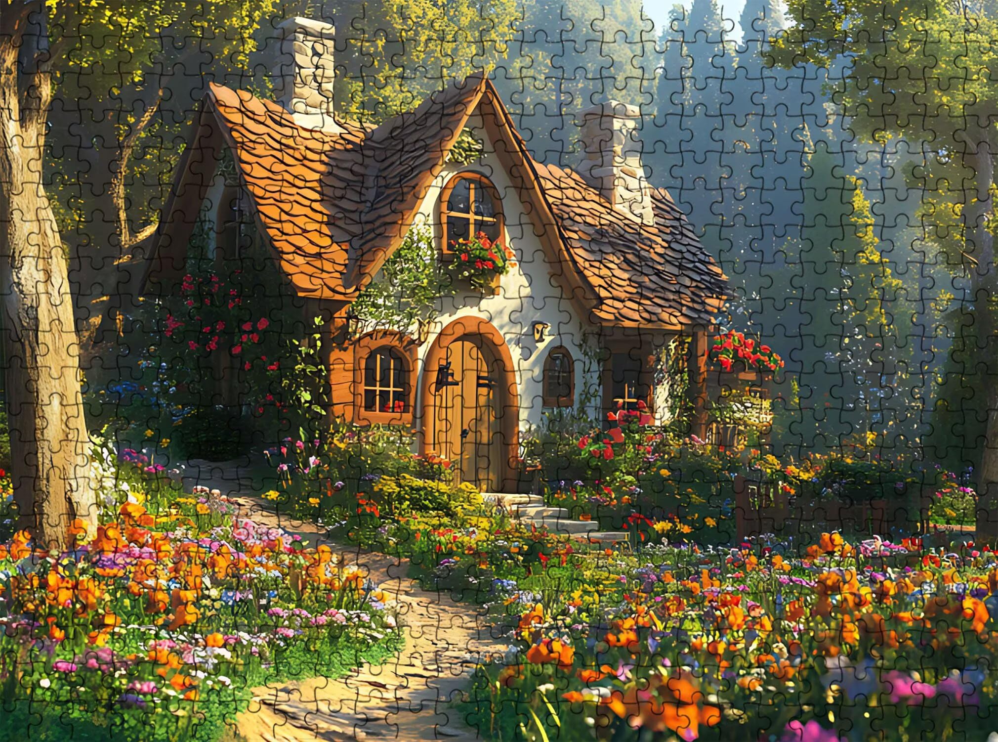 las kabina-2 Puzzle 1000 sztuk, drewniana gra planszowa rodzinna - puzzle dla dorosłych dla całej rodziny, puzzle edukacyjne DIY i antystresowe - z mapą referencyjną, 75 x 50 cm f0-859