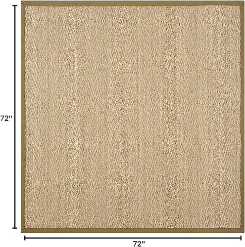 Miniatura 319 de Safavieh Colección de fibra natural NF115P - Alfombra (fibra natural), color gris, Fibras naturales beige, (Natural/Beige),Natural/Negro,Natural