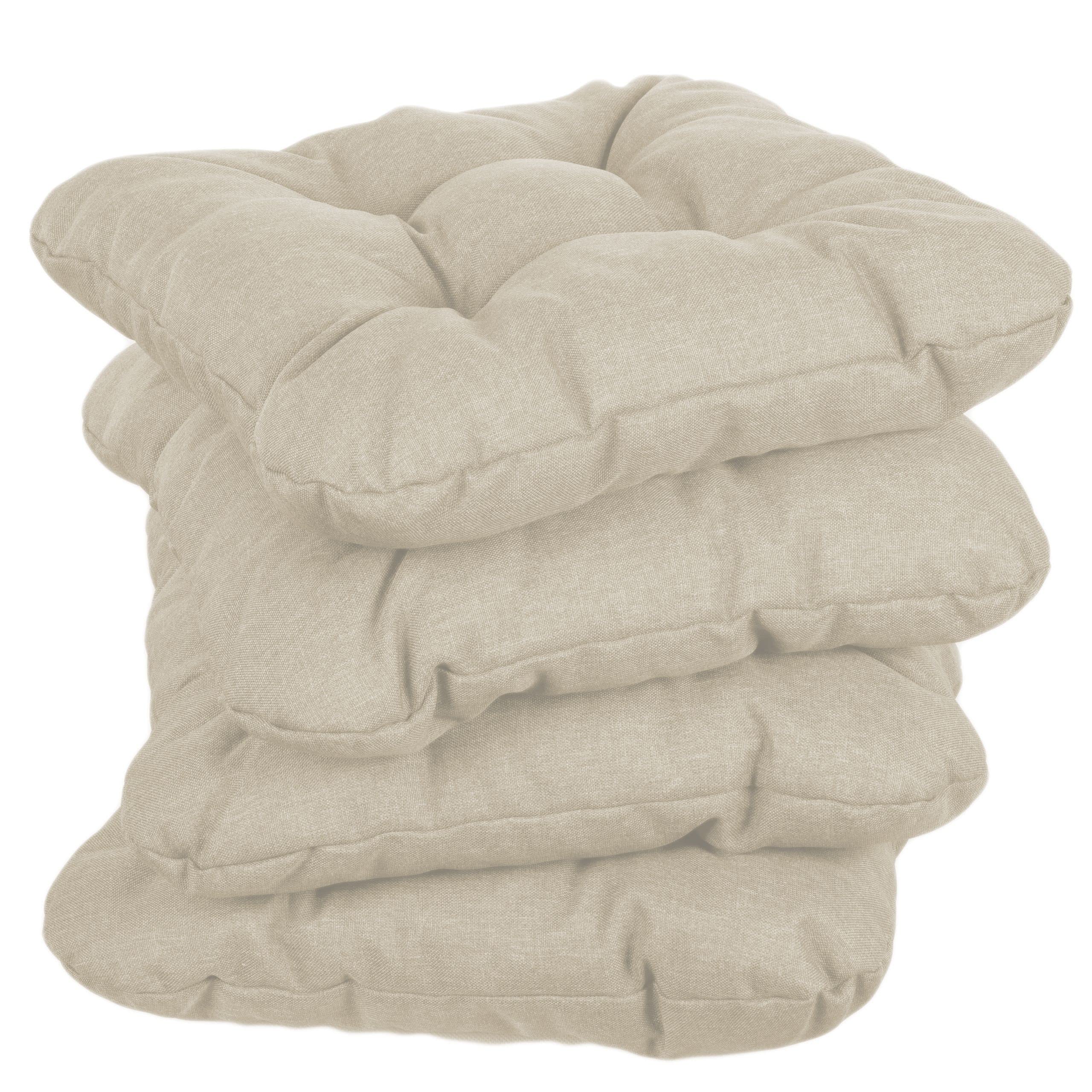 Gutekissen Coussin de Chaise matelassé Garniture pour chaises/bancs pour la Maison et Le Jardin Coussin de Jardin Coussin d'assise Plusieurs Couleurs PI1 (50x50, Crème, 4)