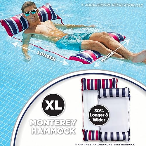 Miniatura 5 de Aqua - Original Monterey XL - Flotador de alberca y hamaca 4 en 1, inflable, multiusos, para adultos, de material patentado de cloruro de polivinilo