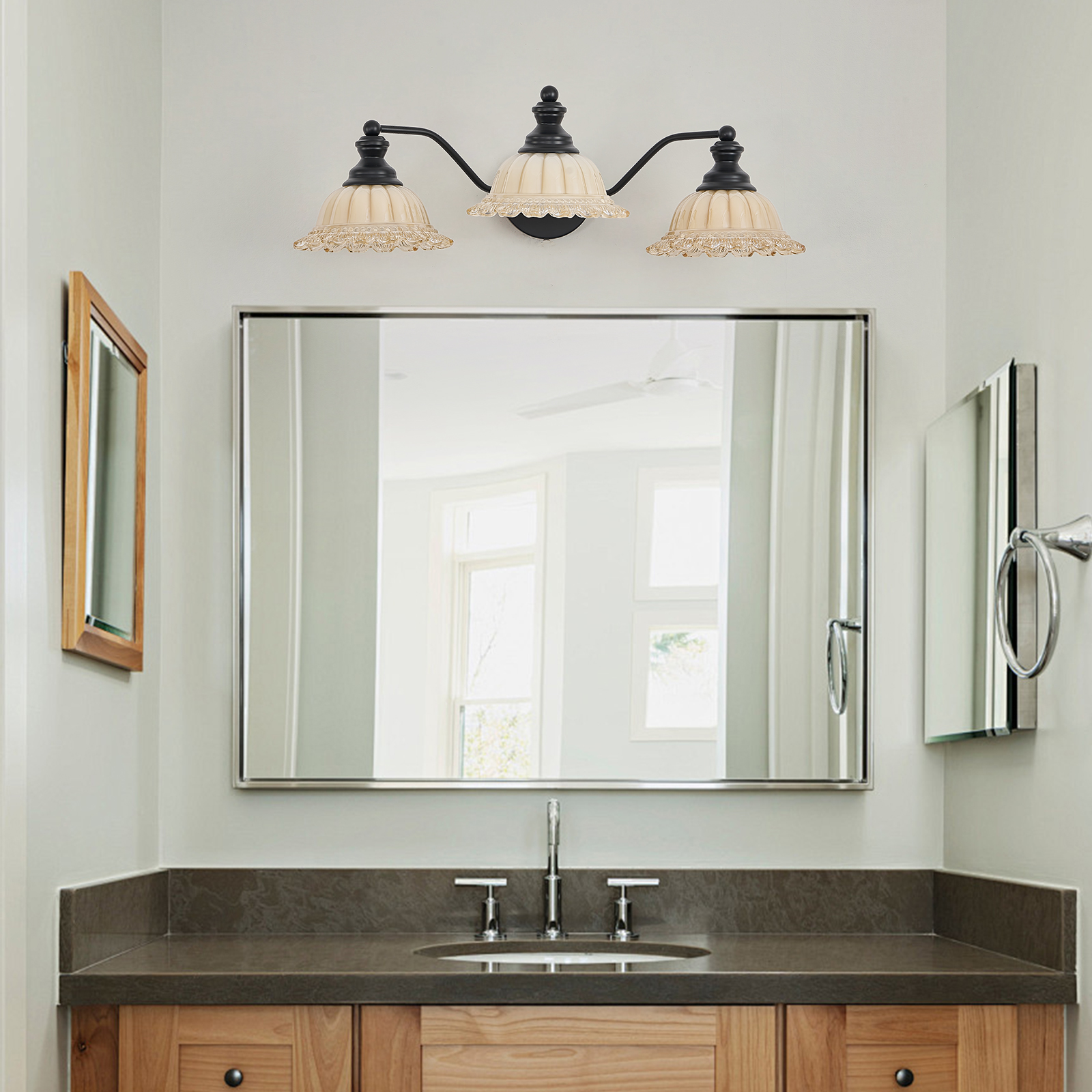 Image of XIEDUN Black Bathroom Vanity Light 3 Light