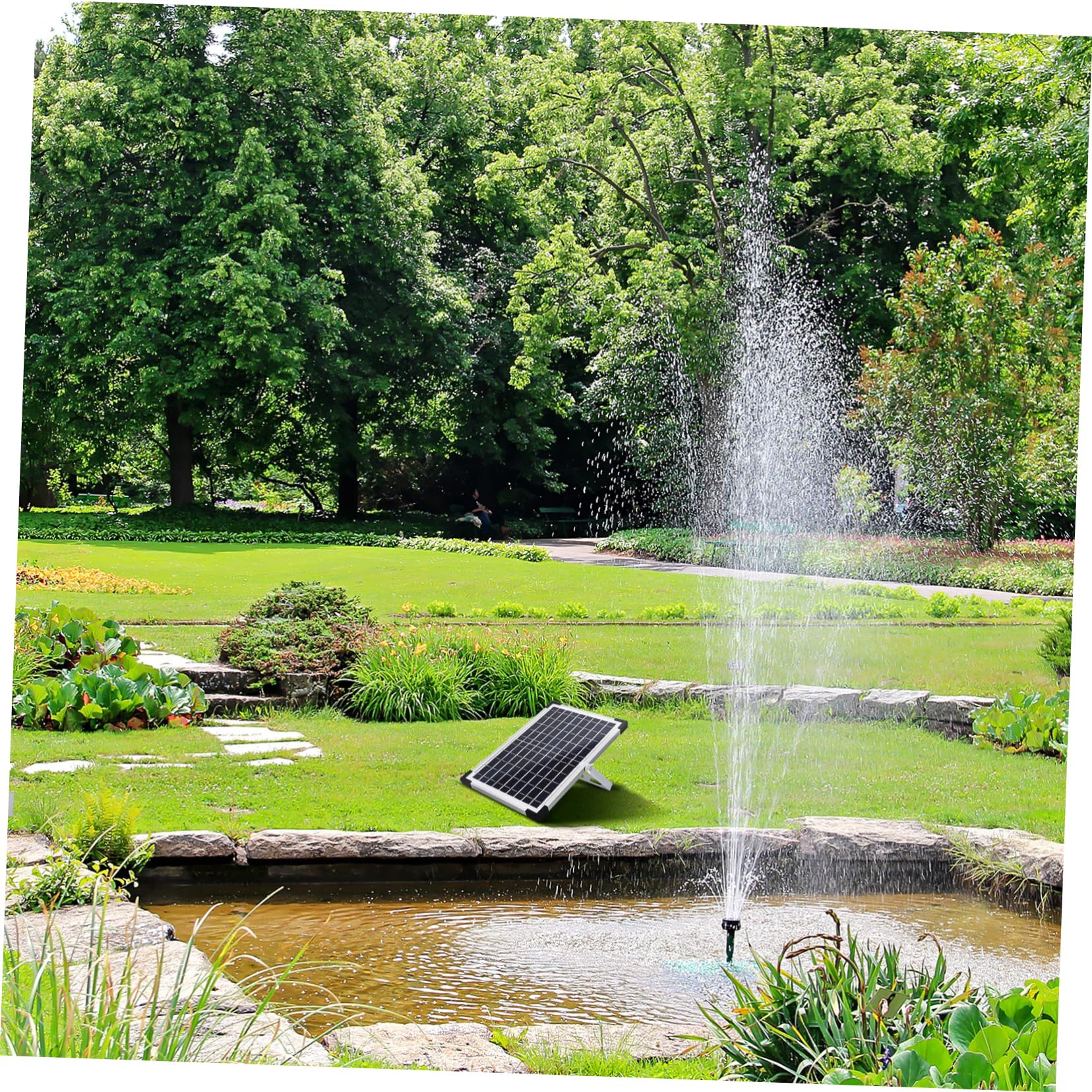 Fontana Abs Giardino 12w per Nera in Solare Bsv-sp100 Esterno | Capacità 1350l/h, Angoli Regolabili, Installazione Semplice, Costruzione Robusta