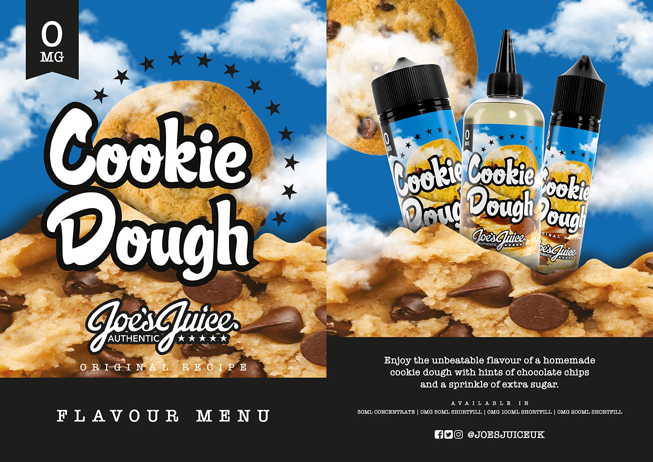 Cookie Dough Joe's Juice 200ml 00mg (sans nicotine ni tabac) : Amazon.fr:  High-Tech
