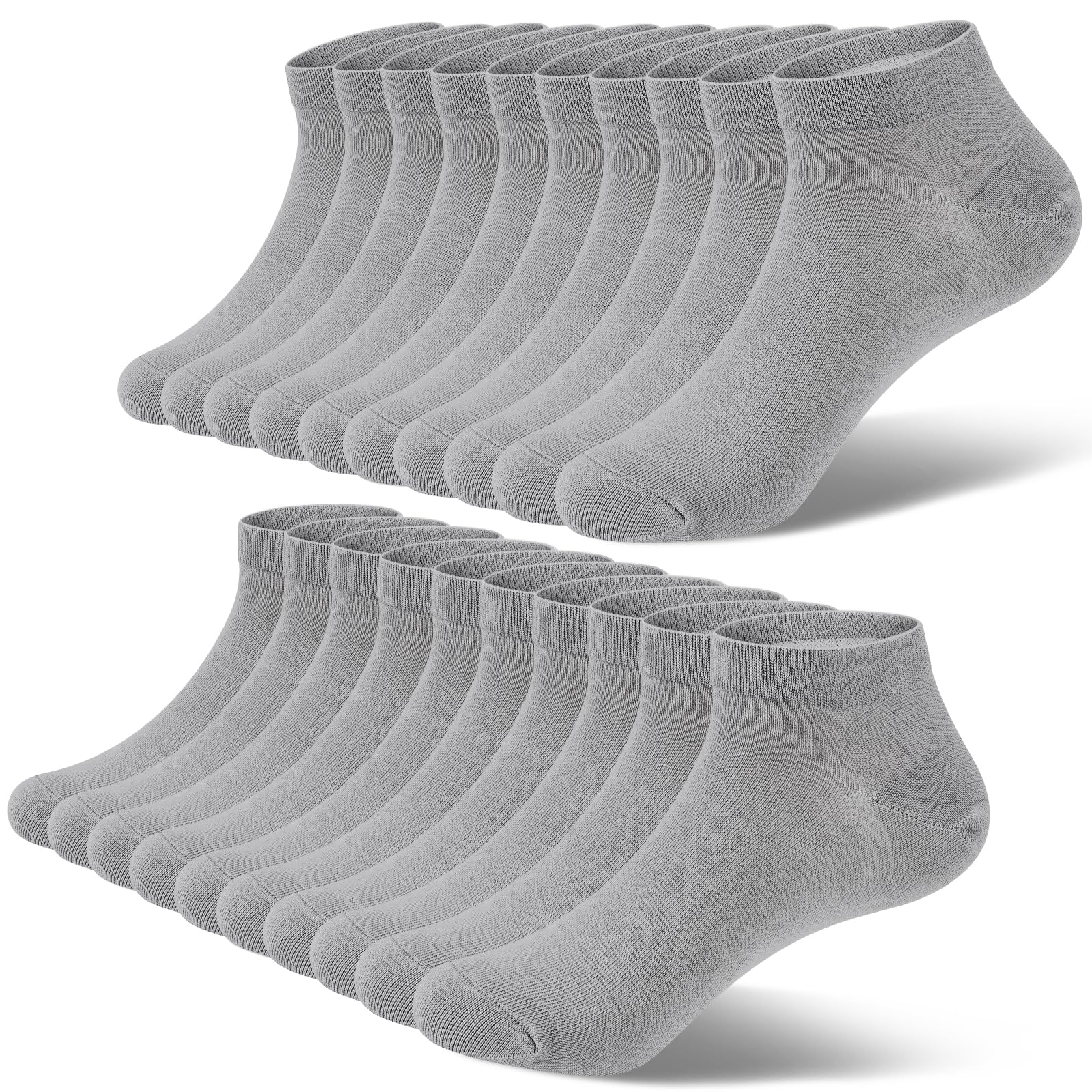 fitfets Sneaker Socken Herren Damen Baumwolle 10 Paar Sneakersocken Kurz Sneakersocken Socks Unisex Schwarz Weiß Grau,Hellgrau,35-38