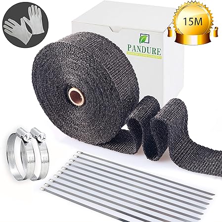 Amazon 耐熱布 サーモ バンテージ 高品質グラスファイバー 玄武岩繊維 耐熱温度1600 エキマニ エキゾーストラップ プロテクトラップ 自動車 バイク マフラー 薪ストーブ 煙突熱対策 結束バンド付 5cm 15m ブラック マフラーカバー 車 バイク Amazon 耐熱布 サーモ バンテージ 高品質グラスファイバー 玄武岩繊維 耐熱温度1600 エキマニ エキゾーストラップ プロテクトラップ 自動車 バイク マフラー 薪ストーブ 煙突熱対策 結束バンド付 5cm 15m ブラック マフラーカバー 車 バイク