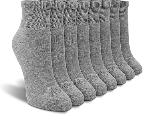 Doctor's Choice Calcetines altos y tobilleros para diabéticos para mujer, no vinculantes, circulatorios, cojines, paquete de 4, talla de zapato