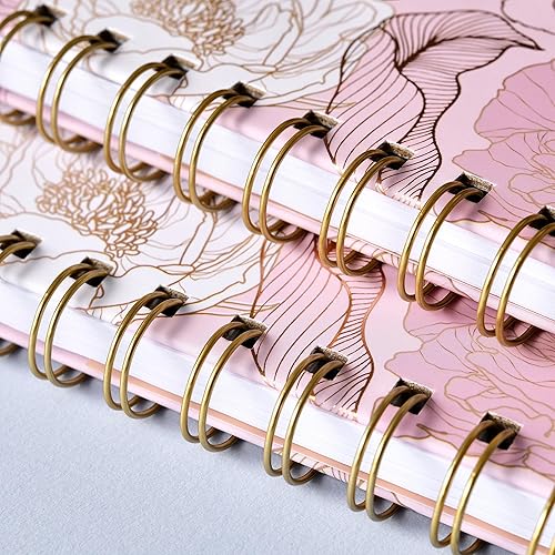 Miniatura 8 de Diariocuaderno en espiral, diario forrado con bolsillo trasero y tapa dura, 8.5 x 6.4 pulgadas, cuaderno de rayas universitariasdiario, papel grueso