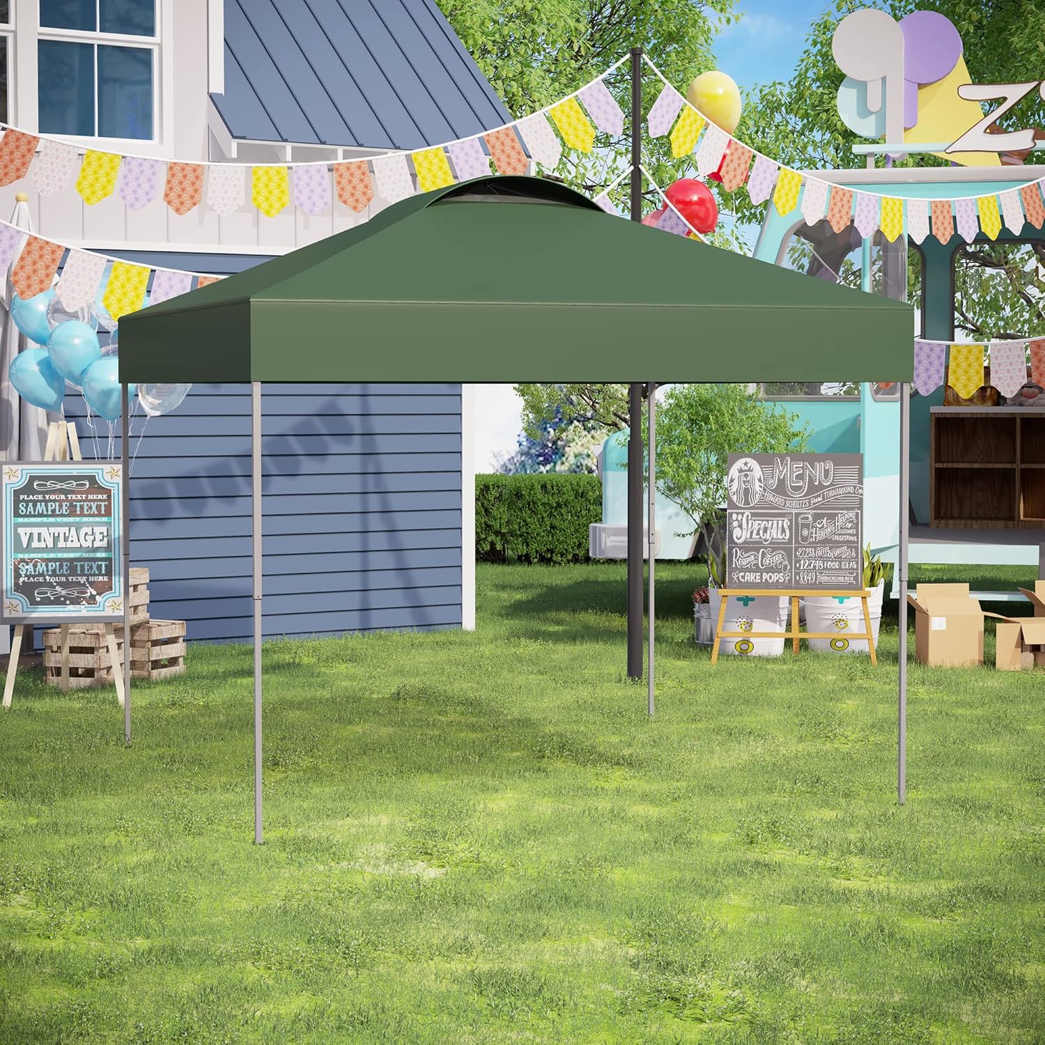 PHI VILLA Popup Canopy 10x10 Patio Tent Instant Gazebo