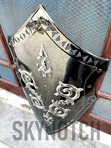 Miniatura 4 de SKYNOTCH Escudo de armadura de caballero medieval de metal de acero inoxidable hermoso escudo decorativo para el hogar 30 pulgadas