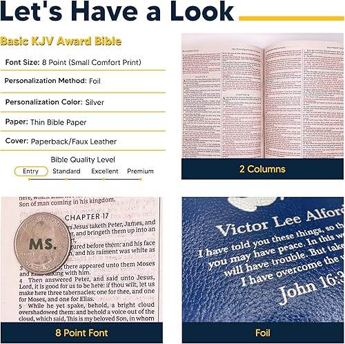 Miniatura 12 de Biblia NIV personalizada nueva versión internacional de piel sintética pequeña impresión económica Biblia con nombre personalizado hasta 3 filas