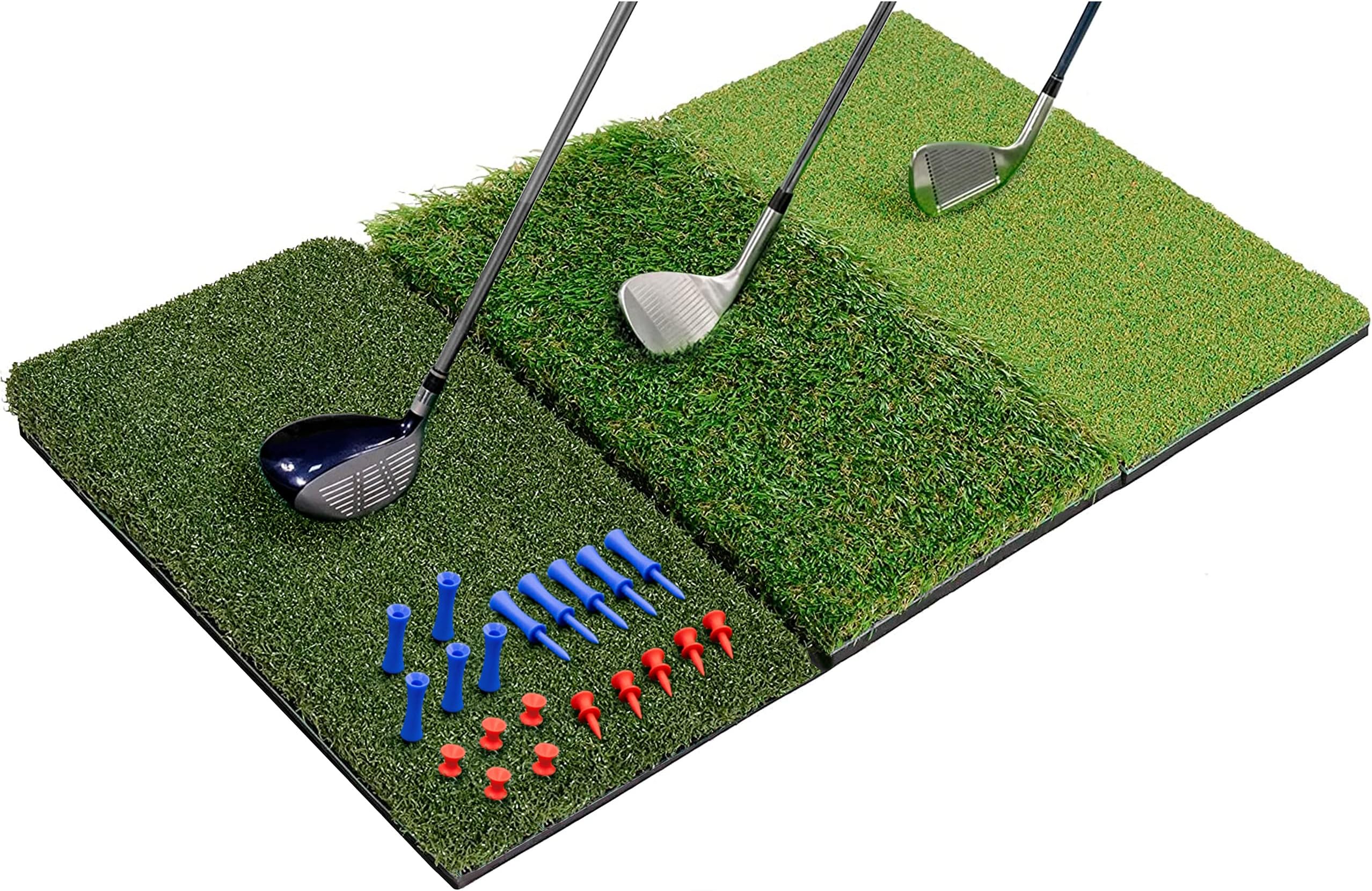 JAYA Golf Hitting Mat with Ball Tray, Heavy Rubber Base, Fairway ...