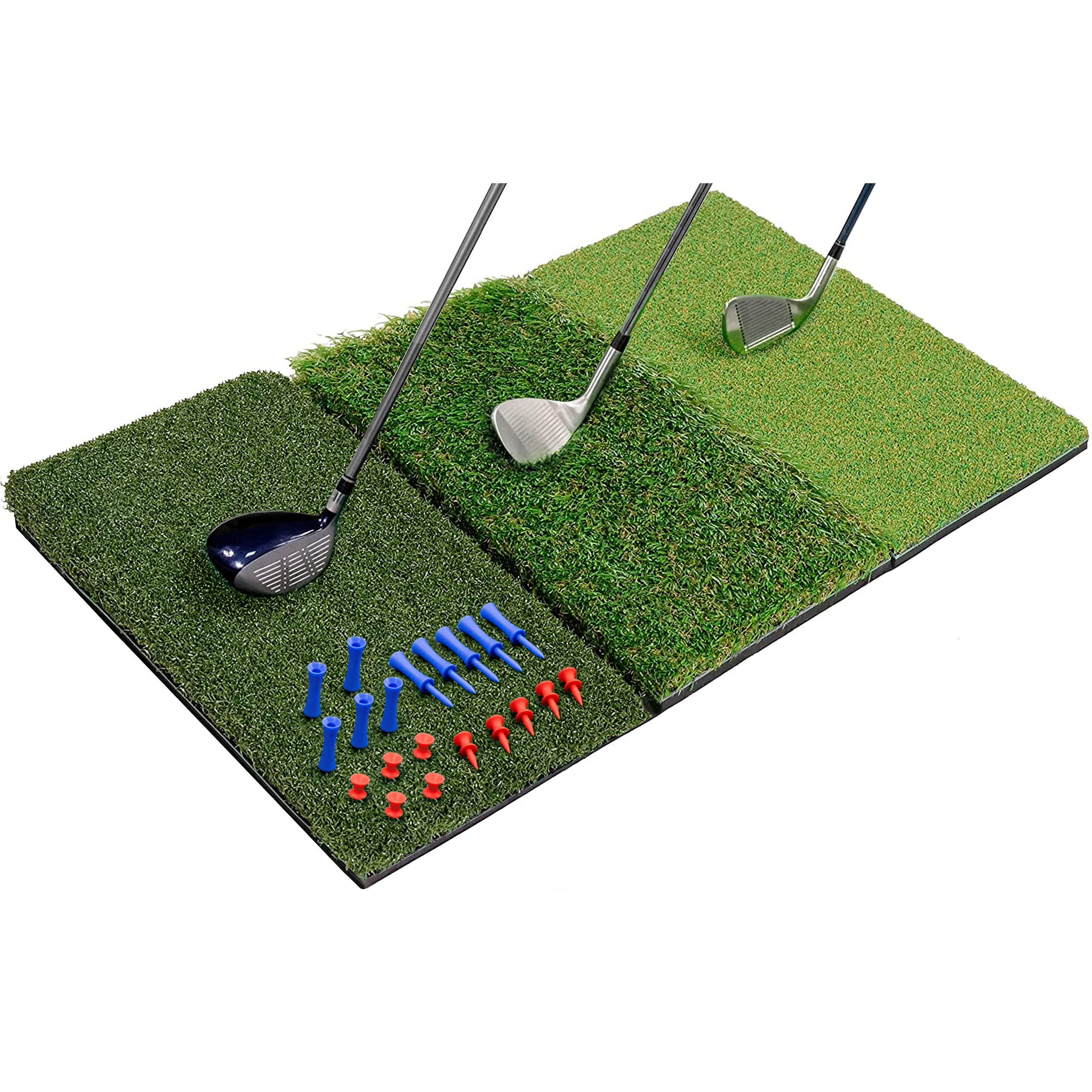 SAPLIZE Foldable Golf Hitting Mat, Portable Golf Practice Grass Mat for Indoor/Outdoor, Anti-Deformation