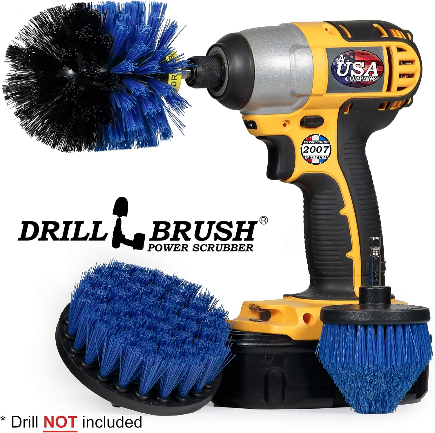 Drill Brush Aquatic Cleaning Brush Set - Cleans Boat Seats & Accessories